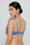 Zivame Bare Whispers Padded Non Wired Medium Coverage Lace Bra - Riviera — thumbnail 3