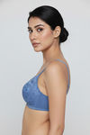 Zivame Bare Whispers Padded Non Wired Medium Coverage Lace Bra - Riviera — thumbnail 4