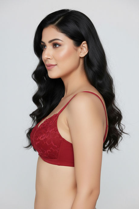 Zivame Bare Whispers Padded Non Wired Medium Coverage Lace Bra - Scooter — image 4