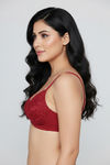 Zivame Bare Whispers Padded Non Wired Medium Coverage Lace Bra - Scooter — thumbnail 4