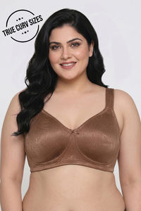Zivame True Curv Jacquard Double Layered Non Wired 3/4th Coverage Tshirt Bra - Thrush — thumbnail 1