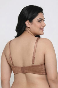 Zivame True Curv Jacquard Double Layered Non Wired 3/4th Coverage Tshirt Bra - Thrush — thumbnail 2