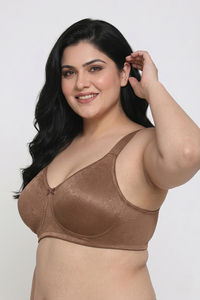 Zivame True Curv Jacquard Double Layered Non Wired 3/4th Coverage Tshirt Bra - Thrush — thumbnail 4