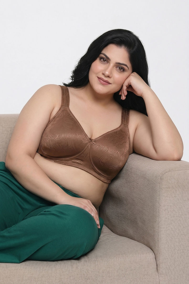 Zivame True Curv Jacquard Single Layered Non Wired 3/4th Coverage Tshirt Bra - Thrush — image 5