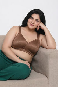 Zivame True Curv Jacquard Double Layered Non Wired 3/4th Coverage Tshirt Bra - Thrush — thumbnail 5