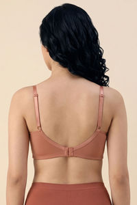 Zivame Padded Non Wired 3/4th Coverage Tshirt Bra - Cork — thumbnail 4