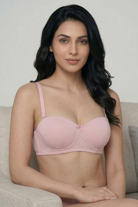 model image of Zivame Padded Regular Wired 3/4th Coverage Strapless Bra - Pale Lilac