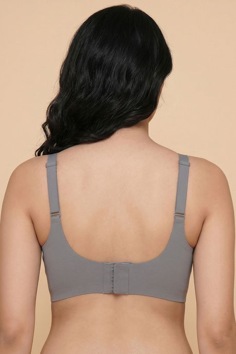 Zivame Padded Non Wired Full Coverage Bonded Tshirt Bra - Grey — image 4