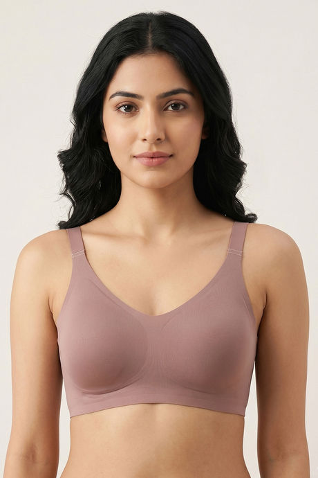 Zivame Padded Non Wired Full Coverage Bonded Tshirt Bra - Tan — image 3