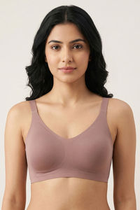 Zivame Padded Non Wired Full Coverage Bonded Tshirt Bra - Tan — thumbnail 3