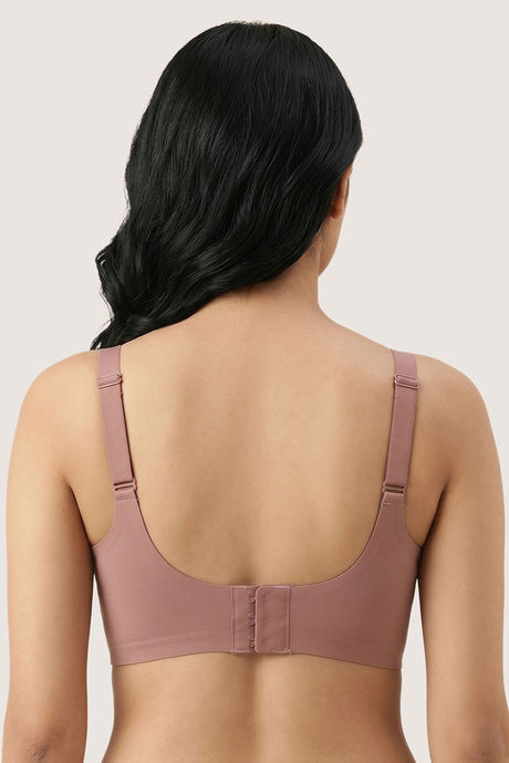 Zivame Padded Non Wired Full Coverage Bonded Tshirt Bra - Tan — image 4