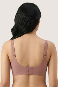 Zivame Padded Non Wired Full Coverage Bonded Tshirt Bra - Tan — thumbnail 4