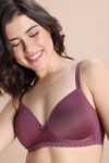 Zivame Padded Non Wired Medium Coverage Tshirt Bra - Purple — thumbnail 5