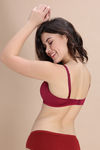 Zivame Padded Non Wired Medium Coverage Tshirt Bra - Red — thumbnail 4