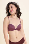Zivame Padded Regular Wired Low Coverage Plunge Neck Tshirt Bra - Purple — thumbnail 2