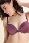 Zivame Padded Regular Wired Low Coverage Plunge Neck Tshirt Bra - Purple — thumbnail 5