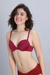 Zivame Padded Regular Wired Low Coverage Plunge Neck Tshirt Bra - Red — thumbnail 2