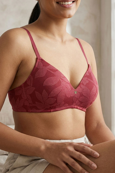 Zivame Padded Non Wired 3/4th Coverage Tshirt Bra - Red — image 5