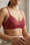 Zivame Padded Non Wired 3/4th Coverage Tshirt Bra - Red — thumbnail 5