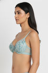 Zivame Wild Rose Padded Wired Medium Coverage Tshirt Bra - Green — thumbnail 3