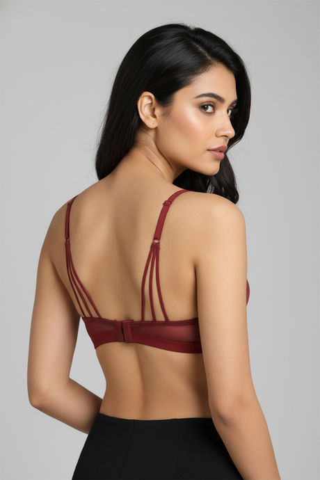 Zivame Wild Rose Padded Wired Medium Coverage Tshirt Bra - Maroon — image 2