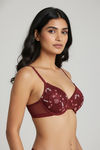 Zivame Wild Rose Padded Wired Medium Coverage Tshirt Bra - Maroon — thumbnail 3