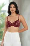 Zivame Wild Rose Padded Wired Medium Coverage Tshirt Bra - Maroon — thumbnail 4