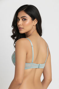 Zivame Wild Rose Padded Wired Medium Coverage Strapless Bra - Green — thumbnail 4