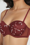 Zivame Wild Rose Padded Wired Medium Coverage Strapless Bra - Maroon — thumbnail 5