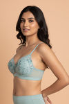 Zivame Wild Rose Padded Non Wired Medium Coverage Tshirt Bra - Green — thumbnail 4