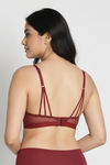 Zivame Wild Rose Padded Non Wired Medium Coverage Tshirt Bra - Maroon — thumbnail 2