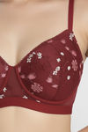 Zivame Wild Rose Padded Non Wired Medium Coverage Tshirt Bra - Maroon — thumbnail 4