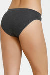 Zivame Low Rise Full Coverage Bikini Panty - Charcoal Melange — thumbnail 3