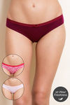 Zivame Anti-Microbial Medium Rise 3/4th Coverage Bikini Panty (Pack of 3) - Multicolor — thumbnail 1
