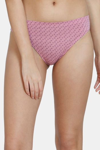 model image of Zivame Mid Rise Cotton Cheeky Panty - Polignac Print