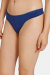 Zivame Low Rise Zero Coverage Thong - Blue Depth — thumbnail 4