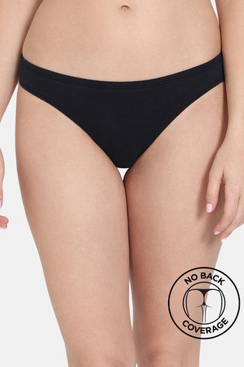model image of Zivame Low Rise Zero Coverage Thong - Anthracite