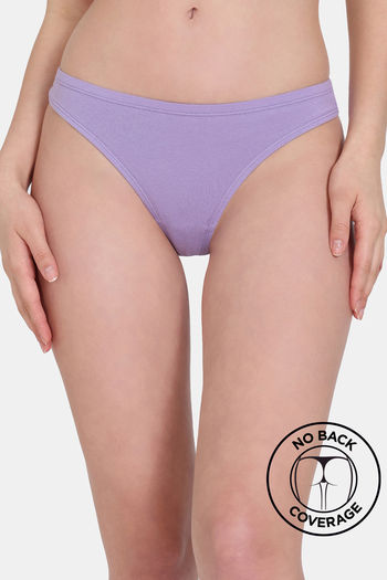 model image of Zivame Low Rise Zero Coverage Thong - Chalk Violet