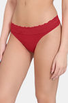 Zivame Anti-Microbial Low Rise Zero Coverage Thong - Salsa — thumbnail 3