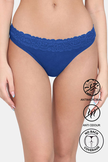 model image of Zivame Anti-Microbial Low Rise Zero Coverage Thong - Surf The Web