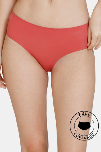 model image of Zivame Low Rise No Visible Panty Line Hipster Panty - Mineral Red