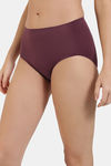 Zivame Medium Rise Full Coverage No Visible Panty Line Hipster - Burgundy — thumbnail 3