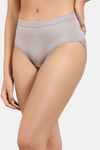 Zivame Striped Jacquard Medium Rise Full Coverage Hipster Panty  - Zinc — thumbnail 3