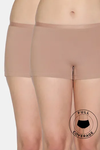 model image of Zivame Medium Rise Full Coverage Boyshorts (Pack of 2) - Roebuck