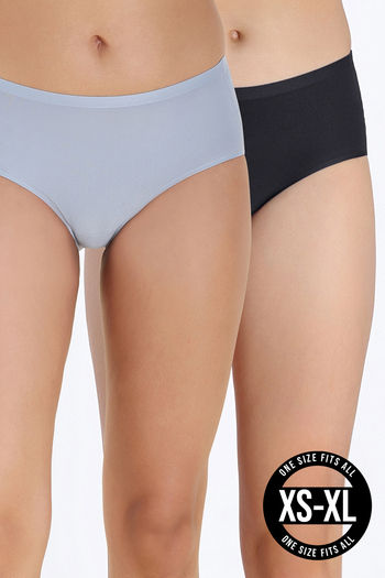 model image of Zivame Full Coverage Flexi Fit Hipster Panty (Pack of 2) - Multicolor