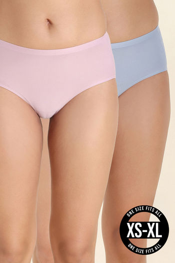 model image of Zivame Full Coverage Flexi Fit Hipster Panty (Pack of 2) - Multicolor