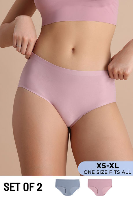 model image of Zivame Full Coverage Flexi Fit Hipster Panty (Pack of 2) - Multicolor