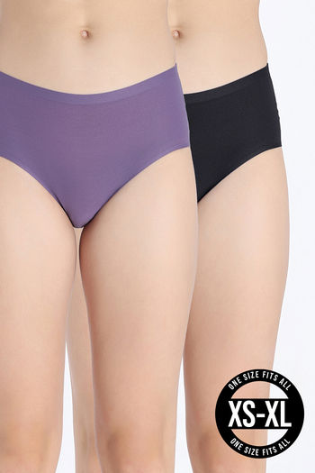 model image of Zivame Full Coverage Flexi Fit Hipster Panty (Pack of 2) - Multicolor