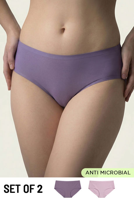 model image of Zivame Full Coverage Flexi Fit Hipster Panty (Pack of 2) - Multicolor