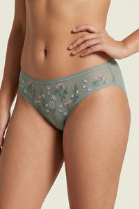Zivame Wild Rose Low Rise Full Coverage Hipster Panty - Green — thumbnail 2